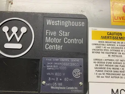 Five Star Double-Sided Motor Control Center (MCC), 600V Max., 1000A, 13 Buckets