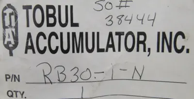 NEW TOBUL RB30-1-N ACCUMULATOR RB301N