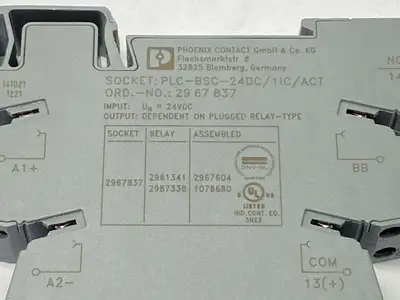PLC-RSC- 24DC/ 1IC/ACT, 2967604 | Phoenix Contact PLC-RSC- 24DC/ 1IC/ACT Relay Module 2967604 - Used