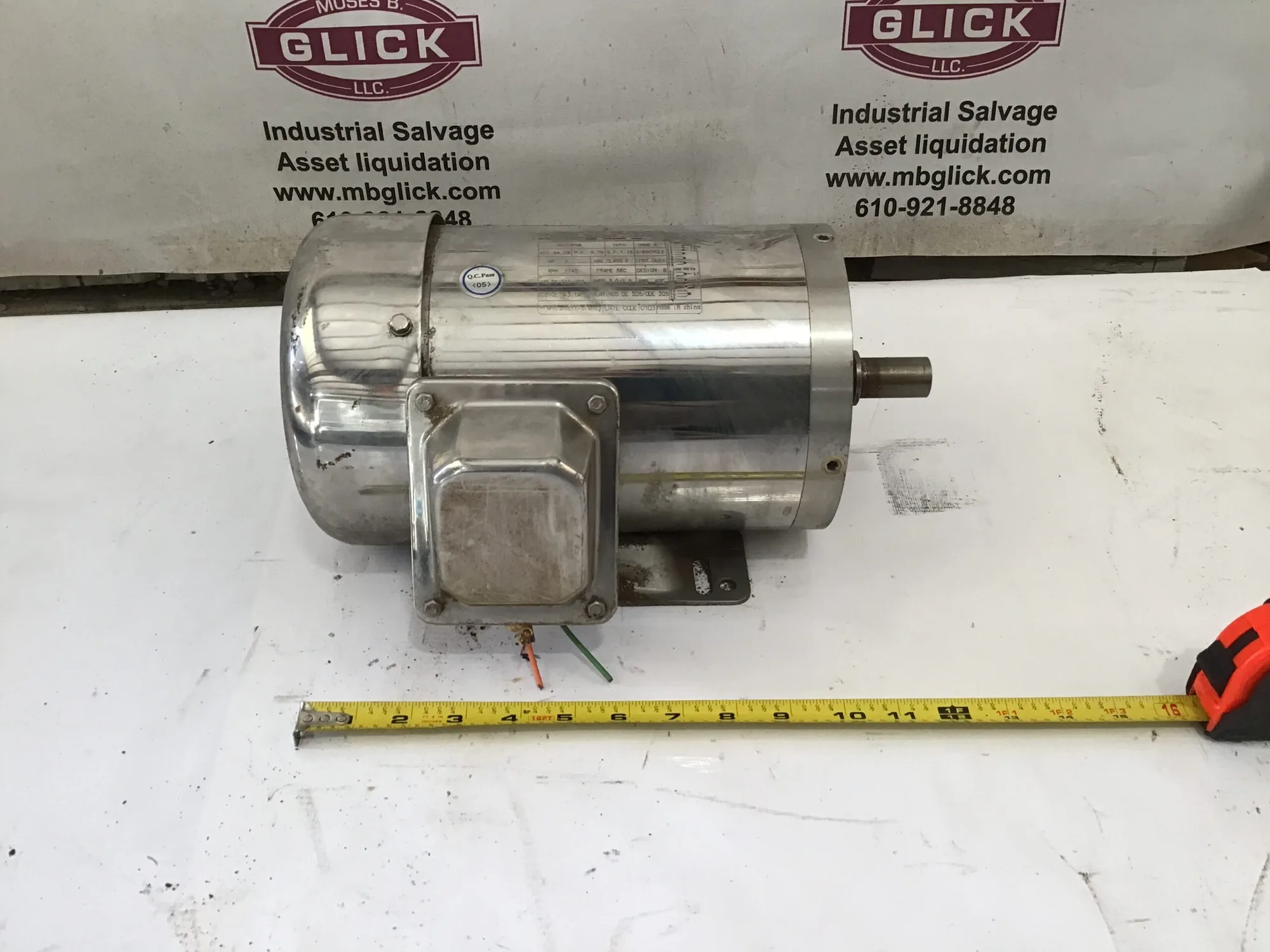 Power Tech S01T4F56 RPM 1740 Frame 56C 9/16 inch keyed shaft  SS Motor