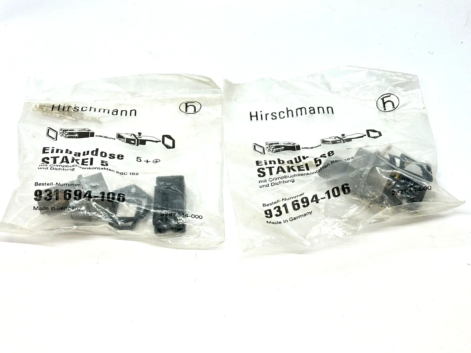 931694-106 | Hirschmann  STAKEI 5 Grey Panel Mount Connector LOT OF 2 - New Other