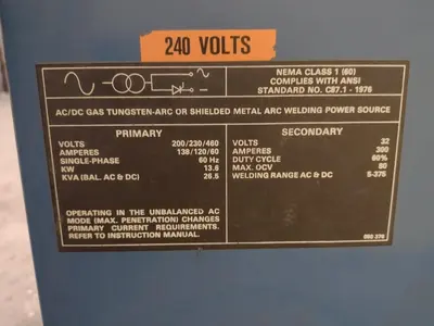 300 AMP MILLER SYNCROWAVE 300 AC/DC WELDER: STOCK #19661