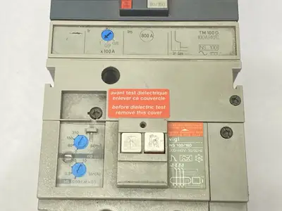 USED MERLIN GERIN CIRCUIT BREAKER 100A W/ VIGI NS 100/160 ADD-ON