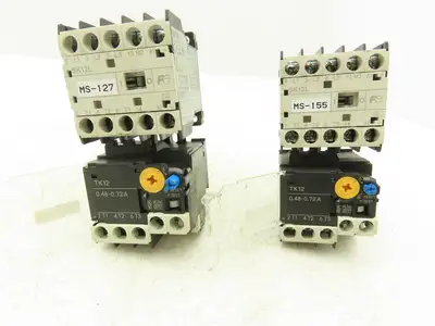 Fuji SK12L Motor Starter Contactor 5.5kW 600V & Overload .48-0.72A Lot of 2