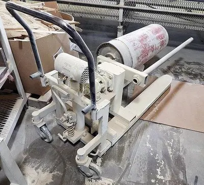 DOUBLE-ARBOR PORTABLE GANG RIPSAW SET-UP PALLET-JACK/CART SYSTEM