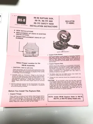 BS & B Safety Systems RB-90 1.5″ Rupture Disk 11080109-1