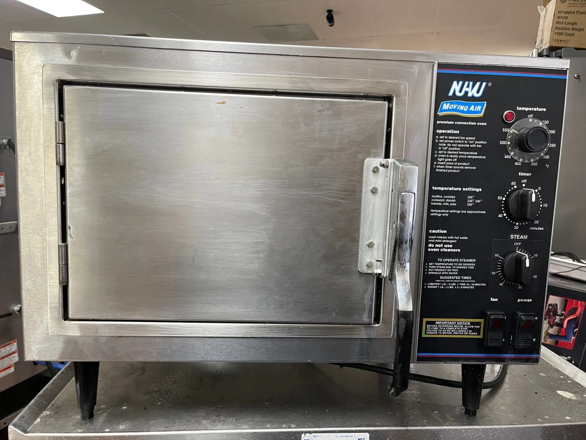 Used Nu-Vu Used NU-VU XO-1 Half-Size Stainless Countertop Convection Steam Oven 120v Steam Cooking Equipment Illinois US | Falcon Restaurant Supply #1375788