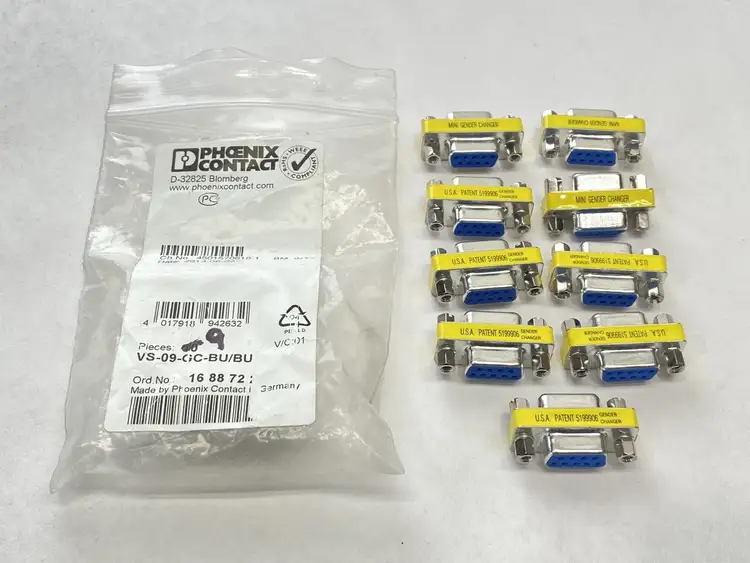 Used PHOENIX CONTACT GENDER CHANGER 9-POSITION 1688722 LOT OF 9 Connector Accessories Michigan US | Maverick Industrial Sales #1091414