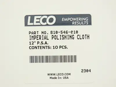 LECO 810-546-010 Imperial Polishing Cloth 12" P.S.A. 300mm Diameter Pack of 10