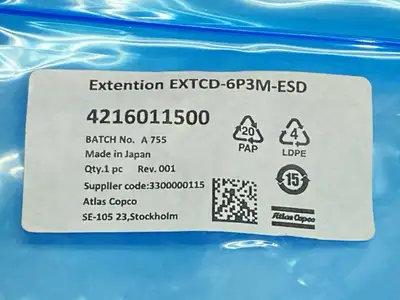 New | in-Stock Atlas Copco EBL Series Extension Cable 6-Pin 3m Cable & Wire Michigan US | Maverick Industrial Sales #1502364