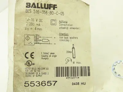 Balluff BES 516-356-B0-C-05 Proximity Sensor 10-30VDC 200mA