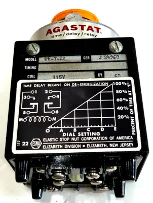 NEW AGASTAT DE-Y-22 TIME DELAY RELAY 115V DEY22