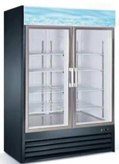 2 DOOR UPRIGHT GLASS DOOR FREEZER 53.5" WIDE