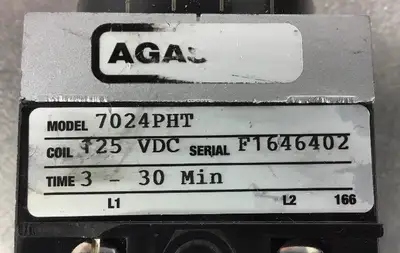Agastat 7024PHT Timing Relay 3-30 Min Coil 125VDC 4E-13