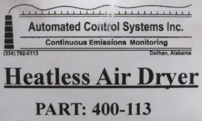 NEW AUTOMATED CONTROL SYSTEMS 400-113 AIR DRYER 400113