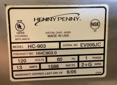 USED Henny Penny HC903
