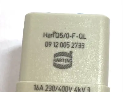 Han Q5/0-F-QL | Harting  Female Insert 5+PE 16A 400V Quick Lock 09120052733 - New – Open box