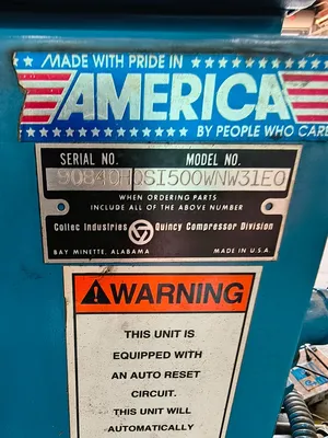 Used QUINCY QSI-500 Rotary Screw & Sliding Vane Air Compressors South Carolina US | ESS Industrial Equipment Sales #1398542