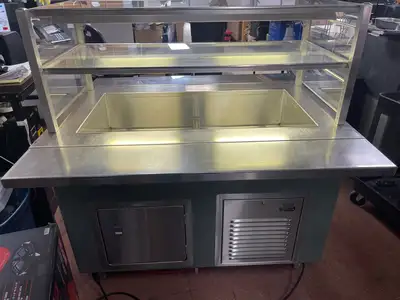 Used ColorPoint Used 50" Colorpoint 50-CFMA 3 Pan Refrigerated Salad Bar with Sneeze Guards 120V Food Displays Illinois US | Falcon Restaurant Supply #1375715