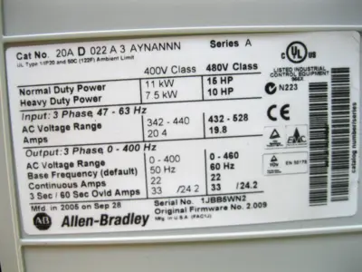 New | in-Stock Allen-Bradley 20A-D022A3AYNANNN Motor Control Parts New Hampshire US | Bitter End Trading #1452779