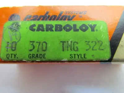 GE Carboloy TNG 322 Carbide Insert Grade 370 TNG322 Box of 17pcs