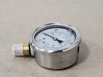 2-1/2" Liquid Filled Pressure Gauge, 1000 PSI, 1/4" NPT , 201L-254U