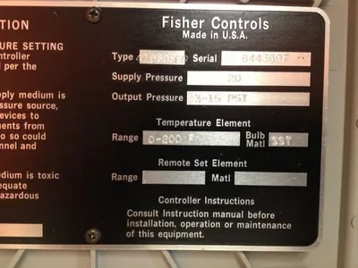 Fisher Wizard 4196BFER Temperature Indicating Control