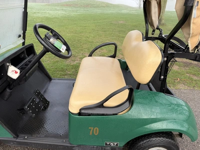(1) 2019 E-Z-Go EFI golf cart with a Kawasaki gas engine, model 657061G01, includes canopy, fold-dow...