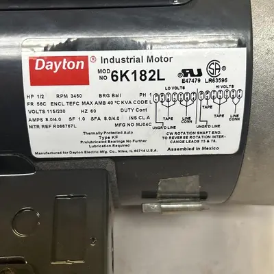 New | in-Stock DAYTON 6K182L Industrial Controls Ohio US | Surplus Asset Holdings #1425154