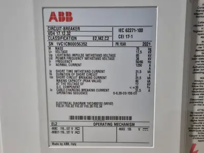 NEW 2021 ABB VD4