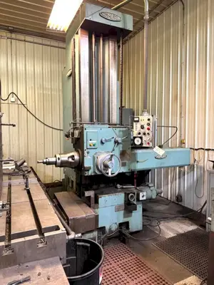 4" NOMURA MODEL #B-100WP TABLE TYPE HORIZONTAL BORING MILL 50 TAPER 96" TRAVEL: YOBRO #25193