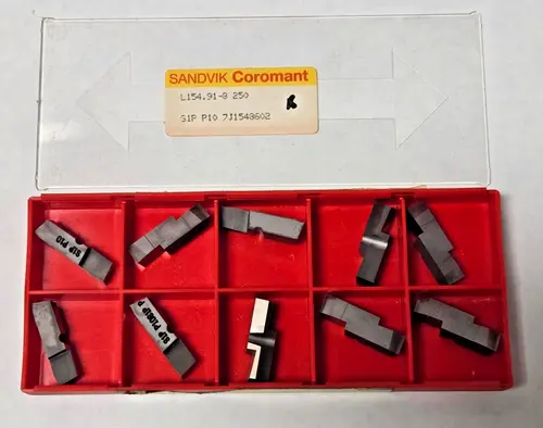 10 Pcs SANDVIK Coromant L154 91 8 250 S1P P10 Carbide Insert Lathe Mill Grooving