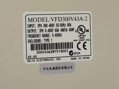 USED DELTA ELECTRONICS INC VFD300V43A-2