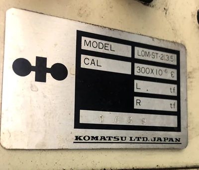 USED 1986 KOMATSU PRESSES KOMATSU OBS200-2 PRESS
