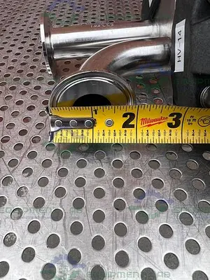 USED ITT PURE FLO 1-316L-RA20MAX 3 - WAY DIAPHRAGM VALVE W/ 1" SANITARY FITTING