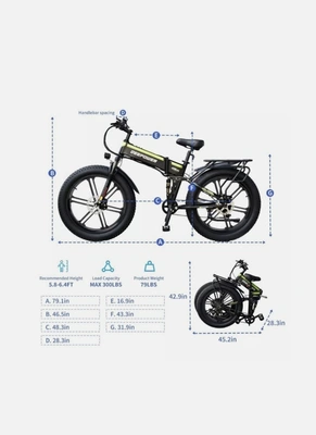 New | in-Stock Ebike DEEPOWER Electric Bicycle 25Ah 2000W Mountain ebike Fol Motorcycles (Misc) California US | DanvasLLC #1303686
