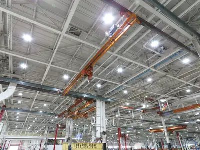 Cleveland Tramrail P&H 2 Ton Single Girder Underhung Bridge Crane 45' 10" Span