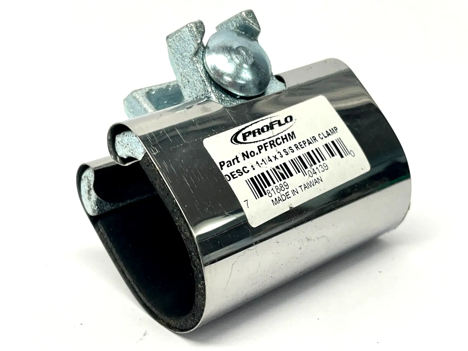 USED PROFLO REPAIR CLAMP 1-1/4" X 3" STAINLESS STEEL