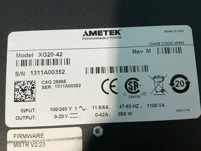 Used AMETEK XG2042 Single Output Power Supplies Ohio US | HGR 24 #1463425