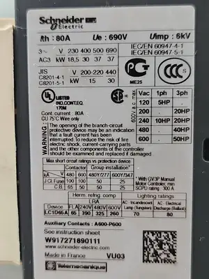 Schneider LC1D65A Coil Contactor 80A (BIN444)