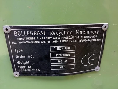 USED 2007 BOLLEGRAAF,    TITECH   RECYCLING TITECH   THR 1400