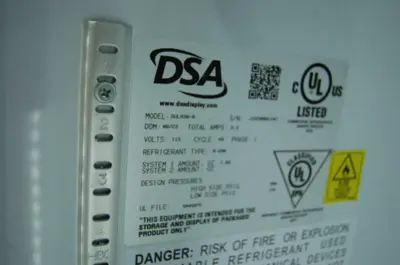 142-1155 DSA DULA30-R Glass Two Door Reach In Cooler-New