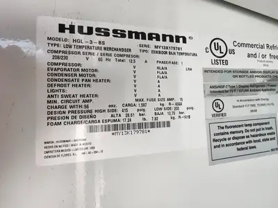 New | in-Stock Hussmann New Hussmann HGL-3-BS 3 Door Reach-In Cooler Merchandising Freezer Display Freezers Illinois US | Falcon Restaurant Supply #1376663