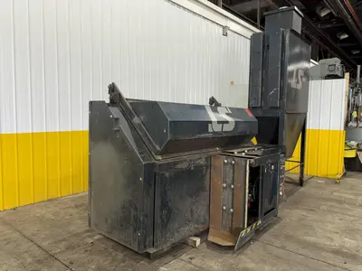 30" x 68" LS INDUSTRIES SHOT BLAST MACHINE WITH DUST COLLECTOR, FOR PROPANE TANKS: STOCK #22767