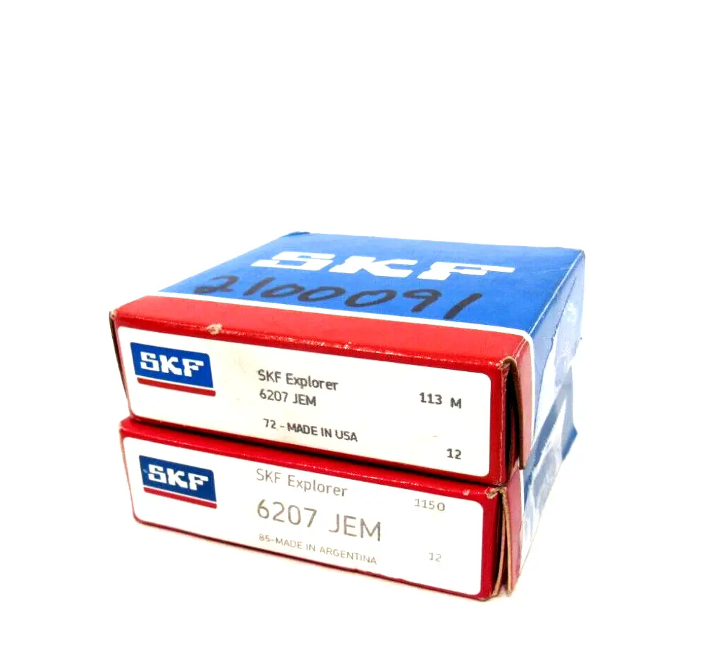 LOT OF 2 NEW SKF 6207-JEM BALL BEARINGS 6207JEM