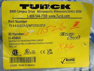 NEW TURCK FS4.40.5/14.5/NPT/CS12212