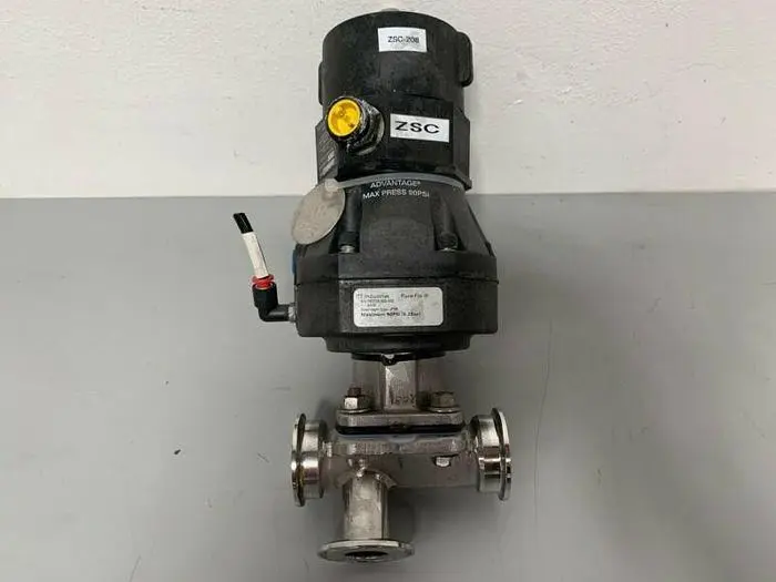 Used ITT SHEROTEC 3-WAY STAINLESS STEEL VALVE W/ 2" SANITARY FIT & POSITION MONITOR Valves/Fittings California US | Equipment Lab #485292
