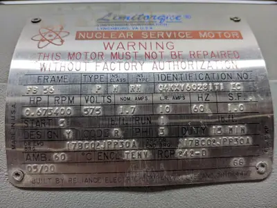04KXV60281T1 EC | Limitorque  Nuclear Service Motor .67HP 5400RPM 575V 1.7A 3PH - Used