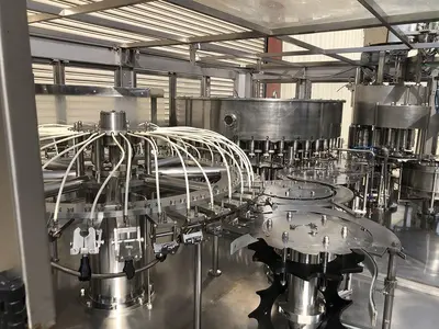 USED 2014 ZHANG J IAGANG, BEIJING CHINA TRI-BLOCK 40 VALVE BOTTLE RINSER, FILLER, CAPPER