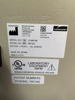 Used Midmark Midmark M9 Ultraclave Steam Sterilizers Texas US | PT Medical Technologies #1458864